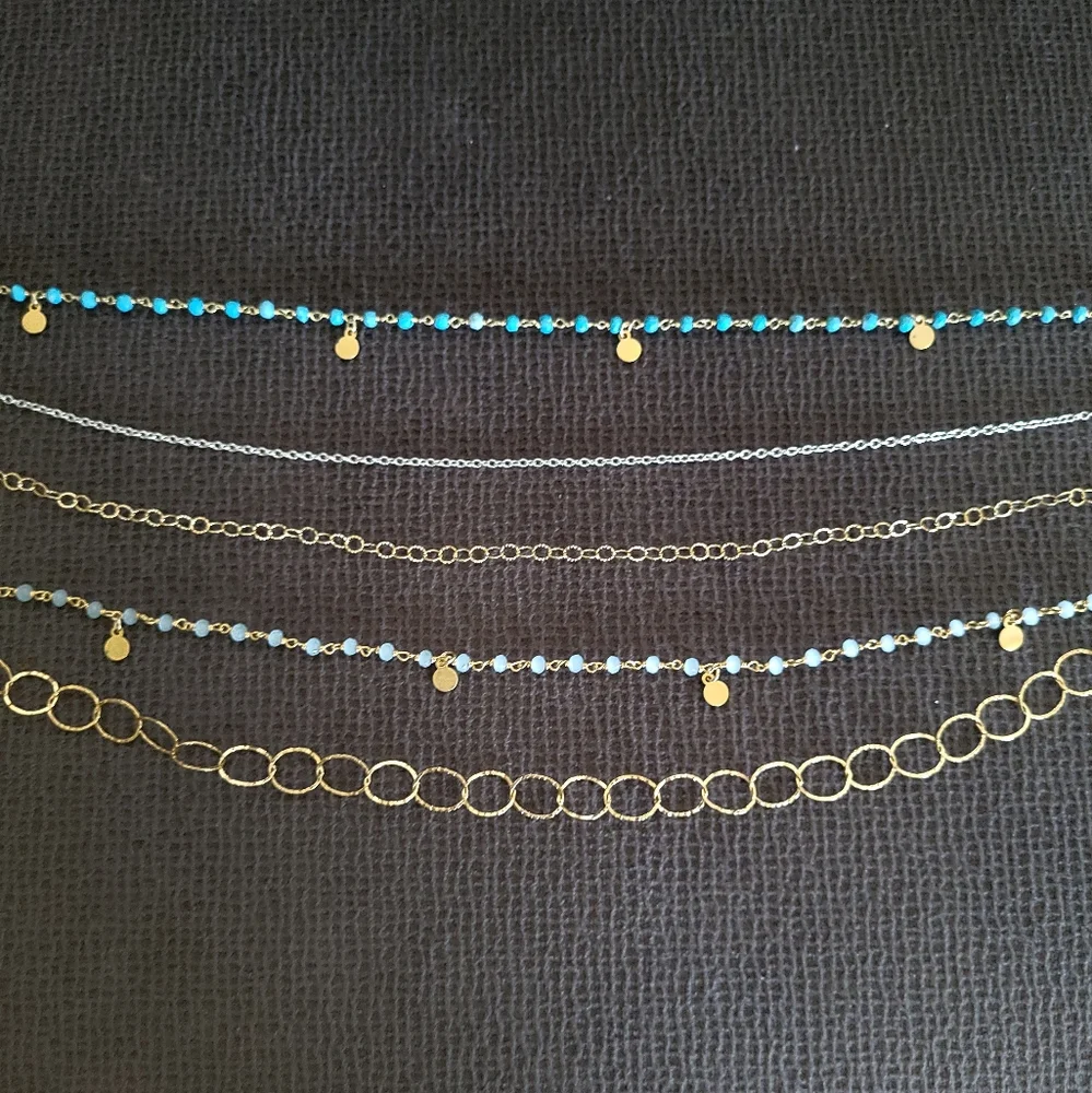 Five🖐 Strand Necklace Statement Necklace - Picture 14 of 16